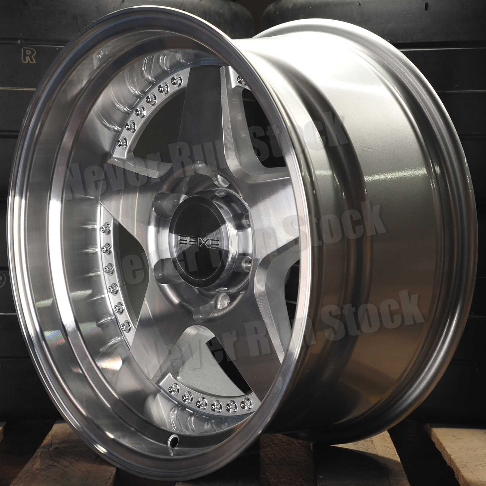 9SIX9 FIVE-2 17x8.5 6x139.7 6x5.5 -10 SILVER MACHINE 5 SPOKE +LIP