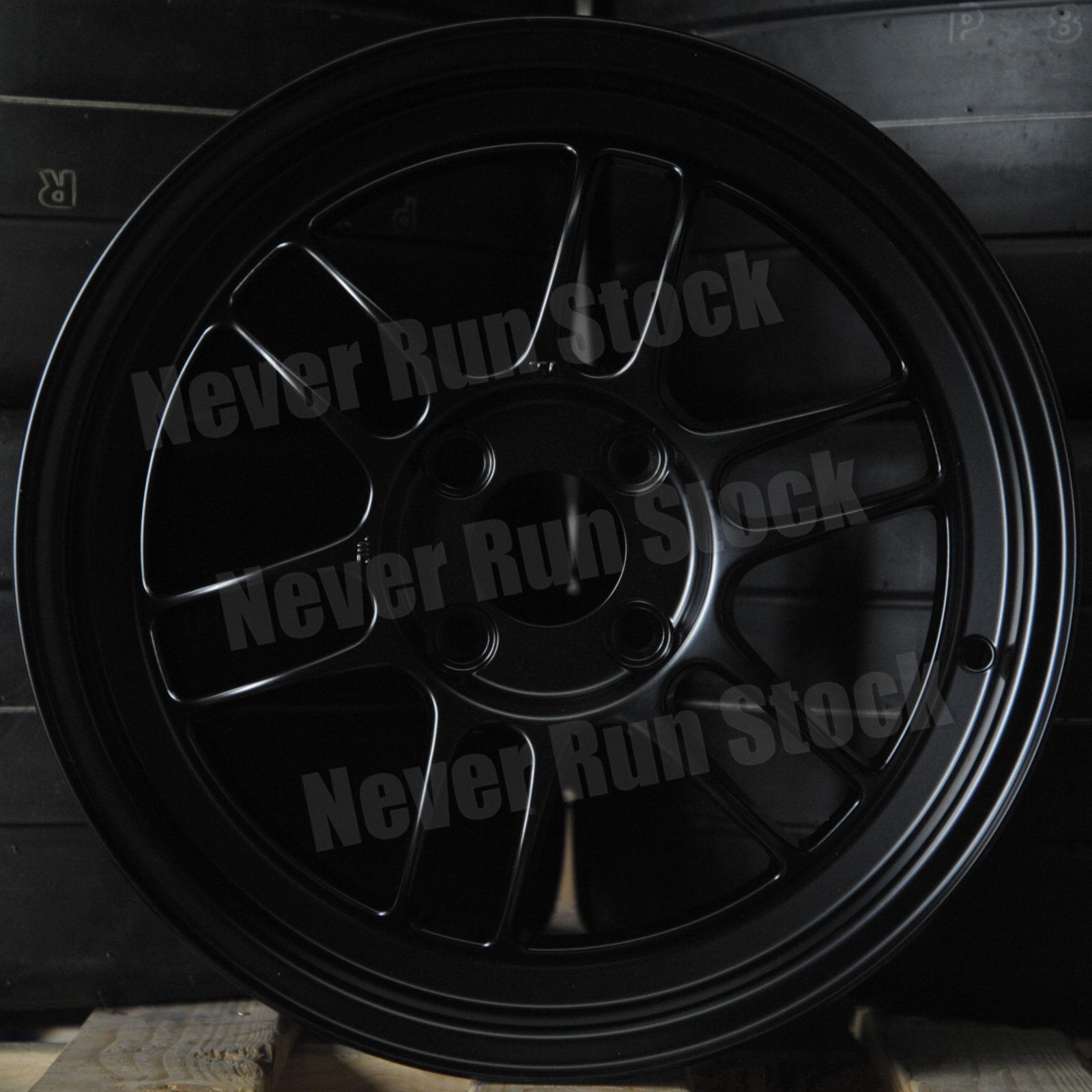 AUTHENTIC 15x8 4x100 +28 OFFSET Enkei RPF1 Black 12 Spokes 4