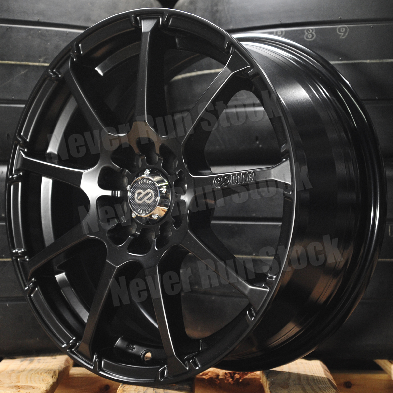 ENKEI EDR9 17x8 5x100 5x114.3 38 OFFSET MATTE BLACK 9 SPOKES 4