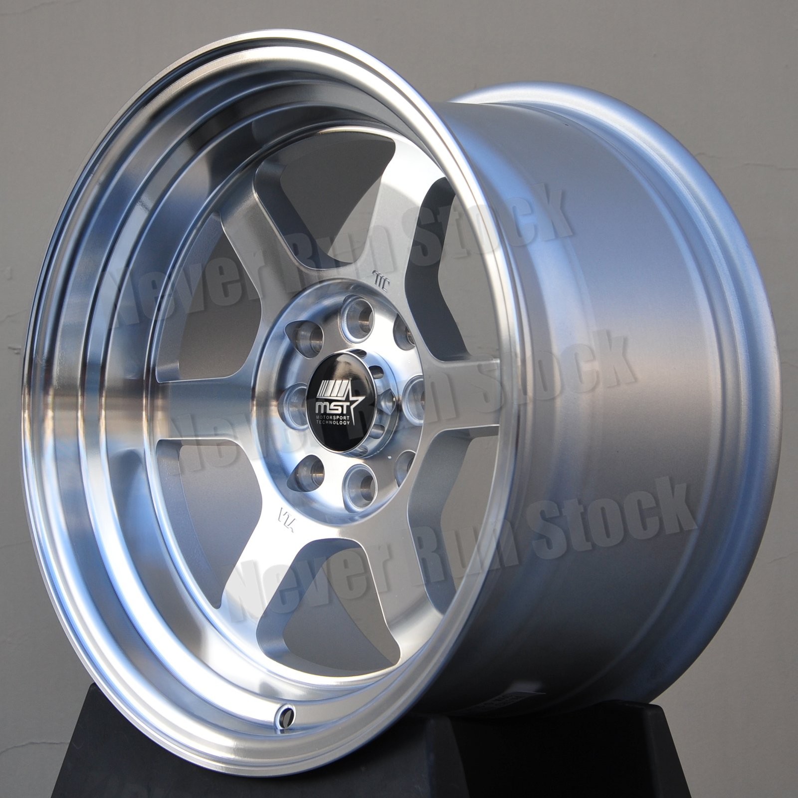 MST MT-01 15x8 4x100/114.3 0 OFFSET 6 SPOKES MACHINE LIP SILVER