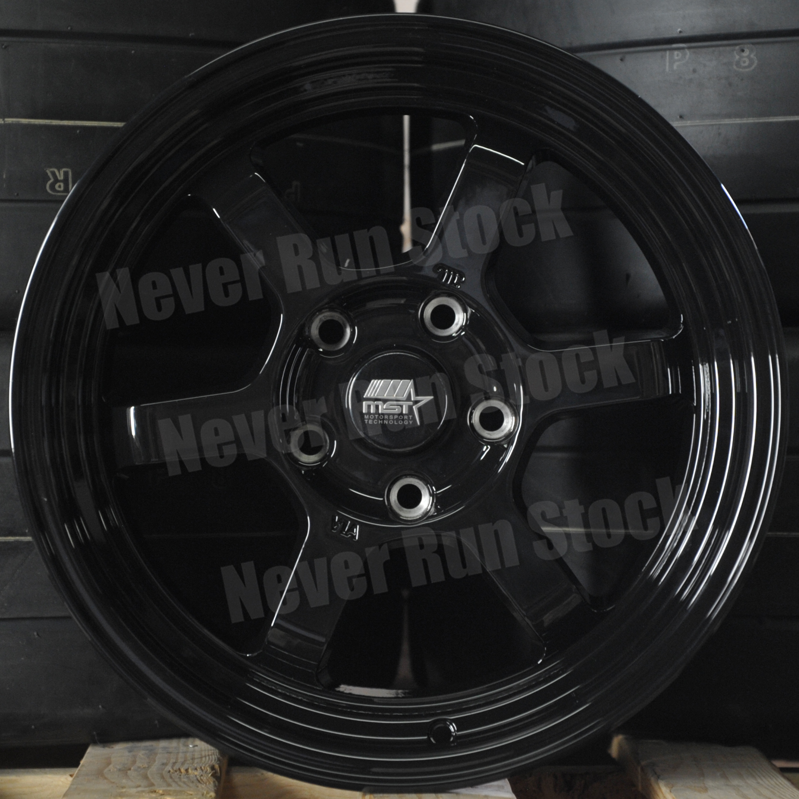 MST MT-01 16x8 5x114.3 20 OFFSET 6 SPOKE GLOSS BLACK WITH LIP