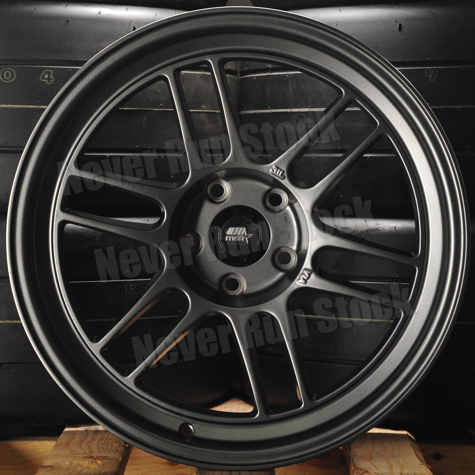 MST SUZUKA 18x9.5 5x114.3 +25 OFFSET MATTE GUNMETAL 12 SPOKES