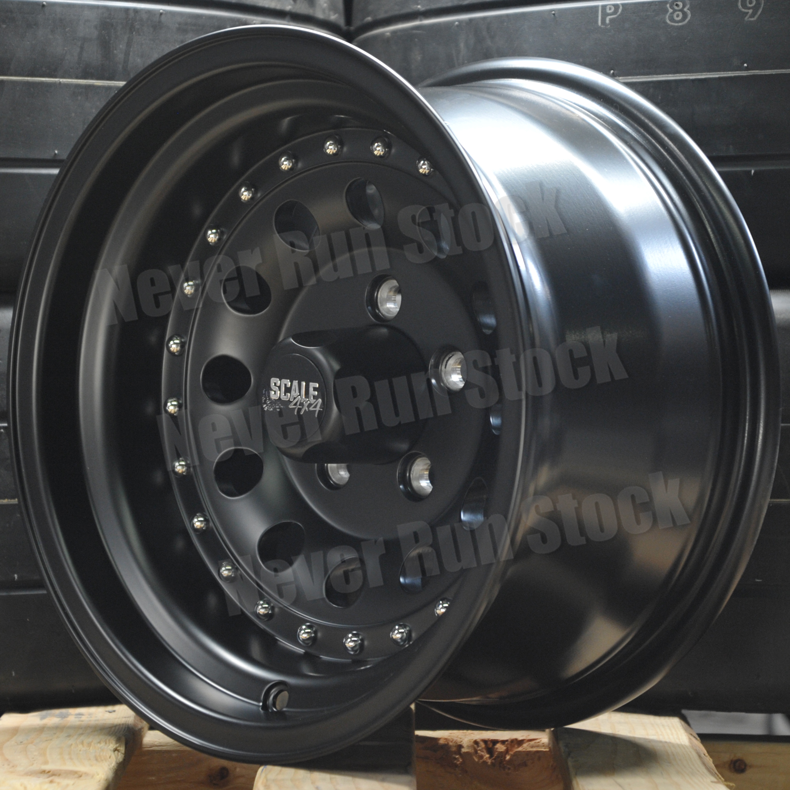 DIGICA BLACK BANDIT 1/2スケール SCALE 4x4 BANDIT II 15x8 5x4.5 -19 OFFSET MATTE BLACK RIVET TRUCK