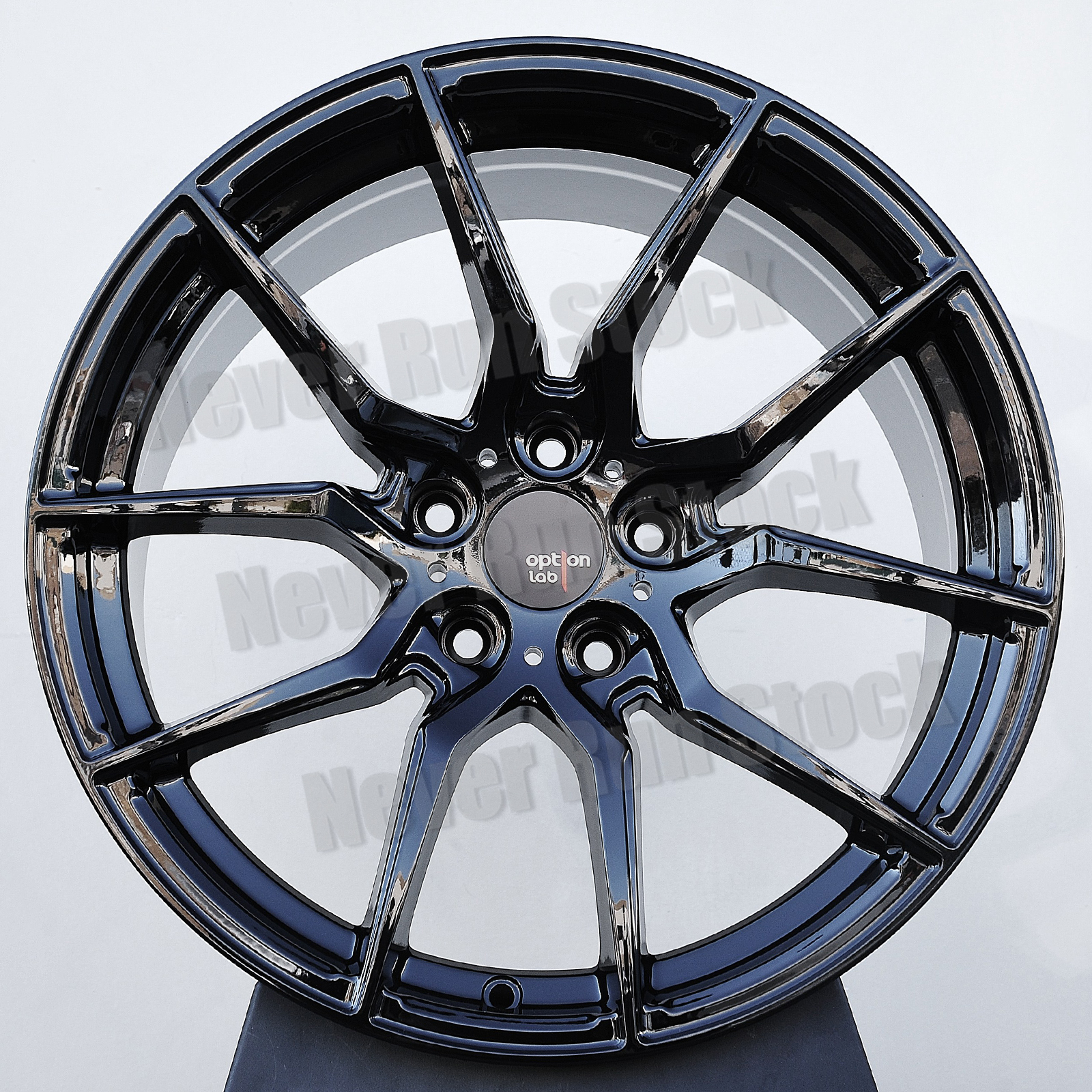 OPTION LAB R716 18x8.5 5x112 45 OFFSET GOTHAM BLACK 10 SPOKES TUNER