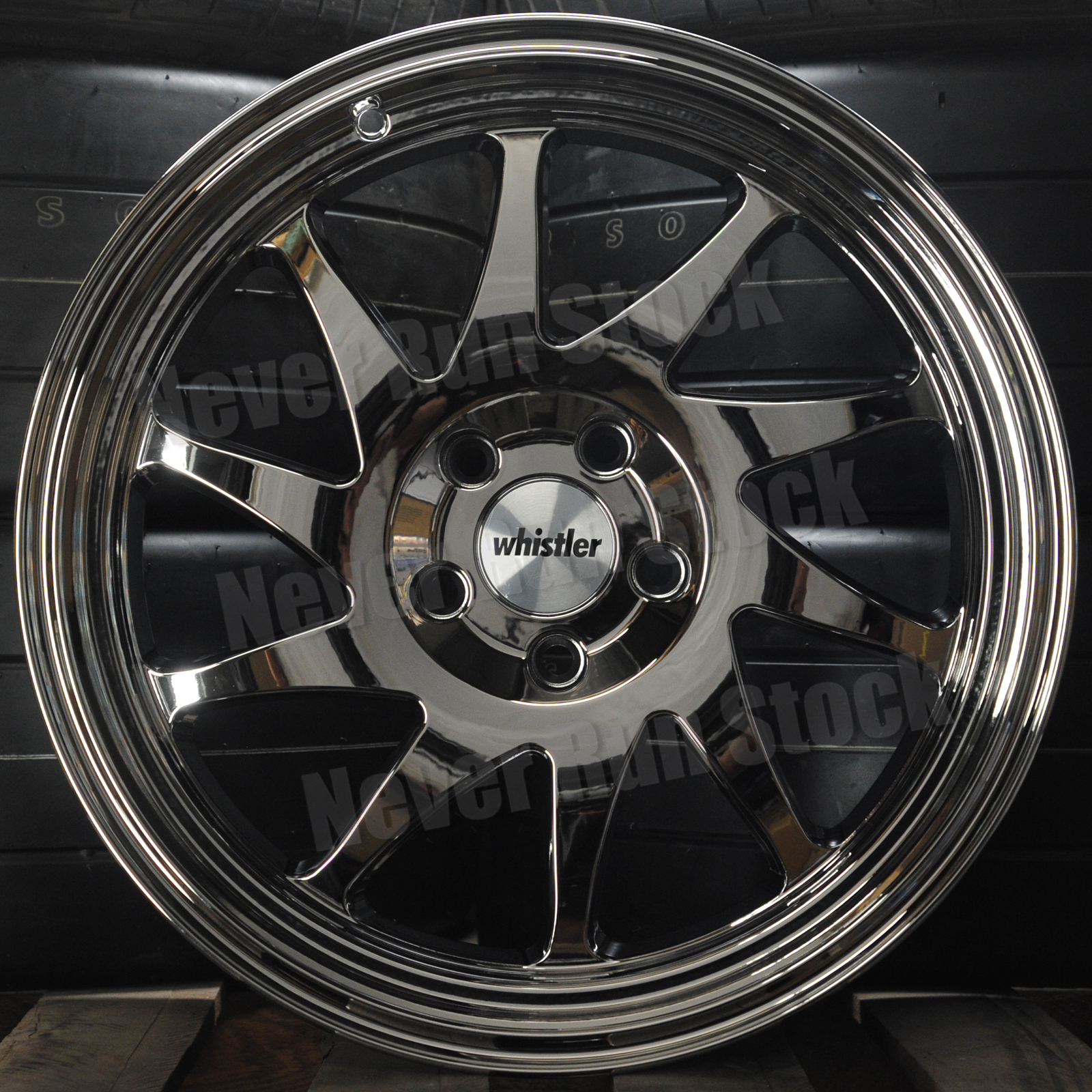 WHISTLER KR7 18x9.5 5x114.3 35 OFFSET PVD CHROME 10 SPOKES W/LIP