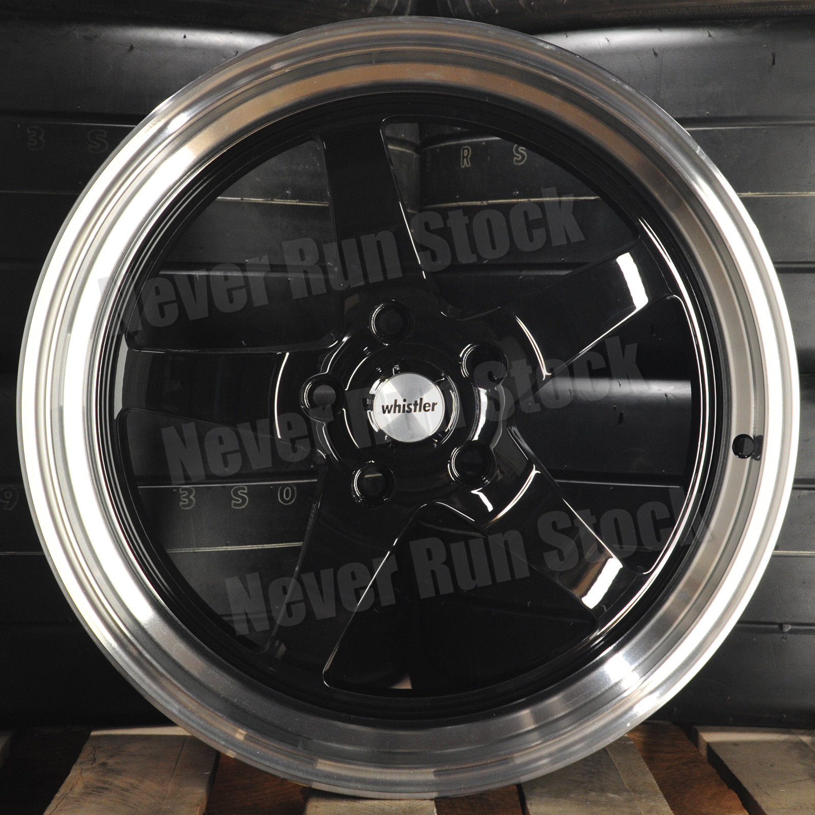 WHISTLER KR2 18x9 5x114.3 20 OFFSET GLOSS BLACK 5 SPOKE MACHINE