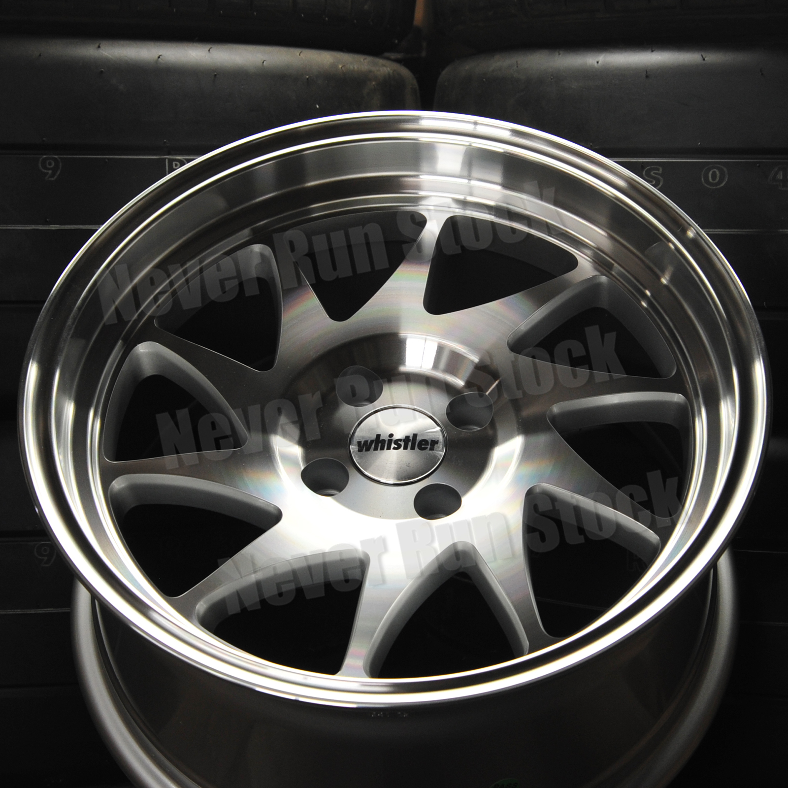 WHISTLER KR7 16x8 4x100 0 OFFSET SILVER MACHINE LIP 10 SPOKE