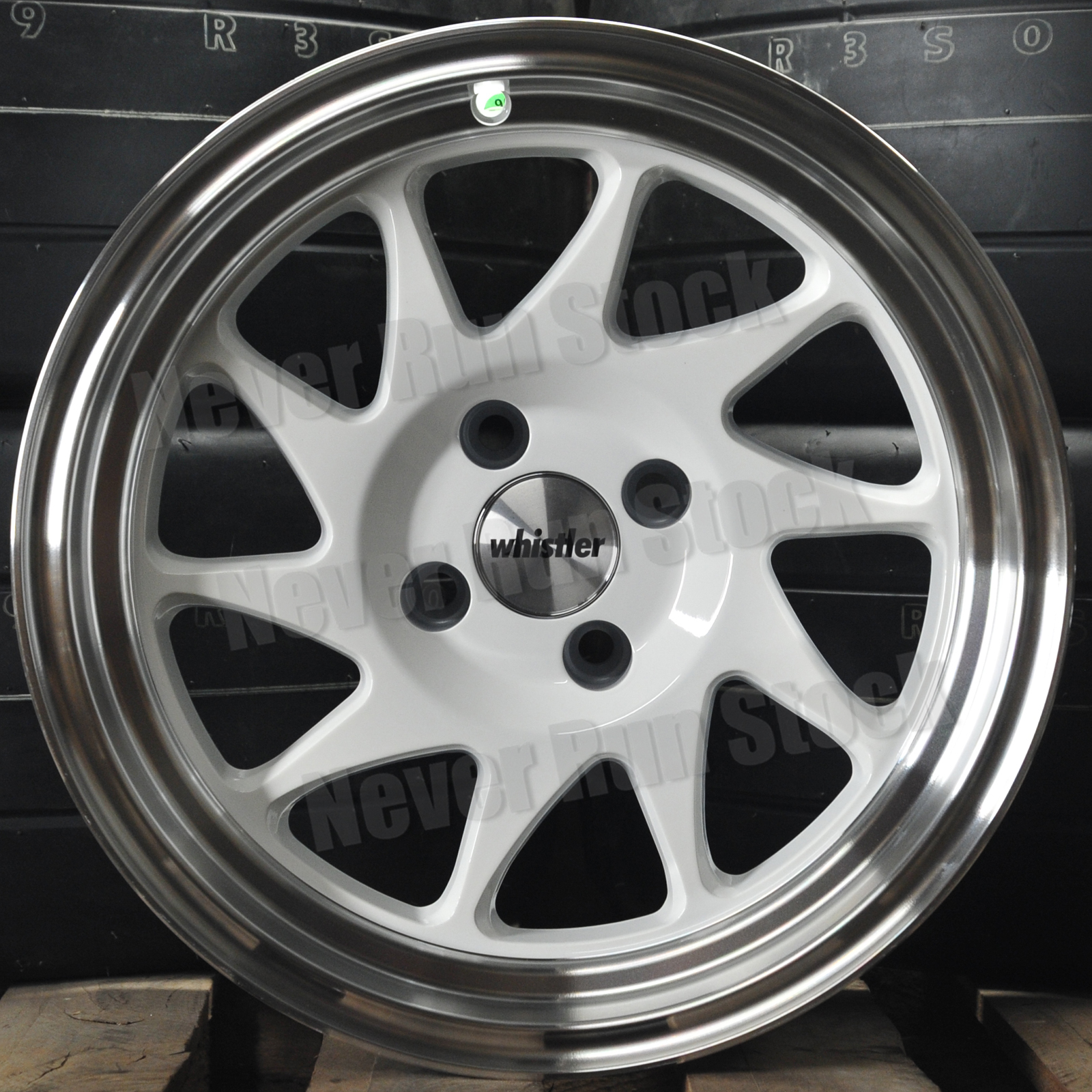 Whistler KR7 16x8J+20,+0 4H PCD100 4本セット WHISTLER KR7 16x8 4x100 20 OFFSET WHITE MACHINE LIP 10 SPOKES