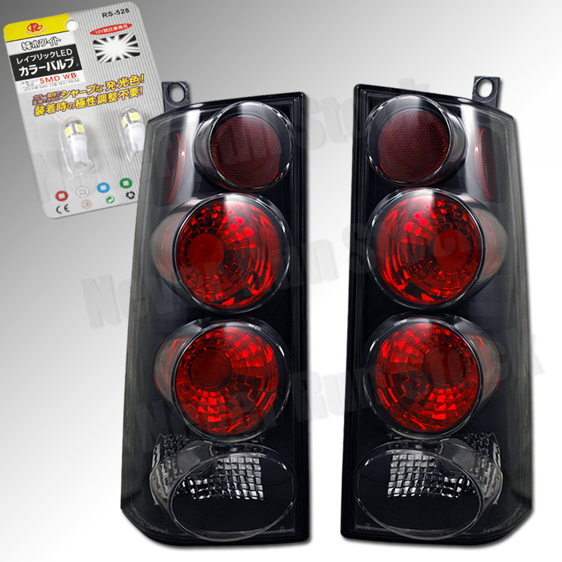 0308 CHEVY EXPRESS VAN GMC SAVANA BLACK TAIL LIGHTS + WHITE LICENSE