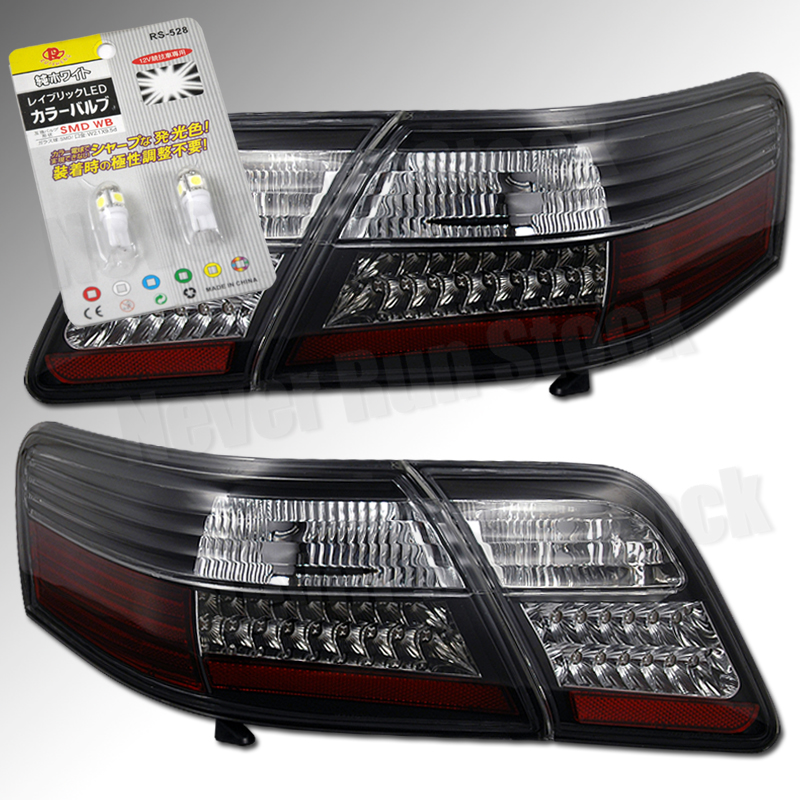 0709 TOYOTA CAMRY OE STYLE BLACK RED LED TAIL LIGHTS +WHITE LICENSE PLATE BULBS eBay